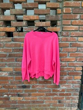Adam Lippes Hot Pink Crewneck Wool Sweater